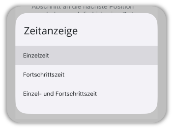 Einstellung der Zeitanzeige