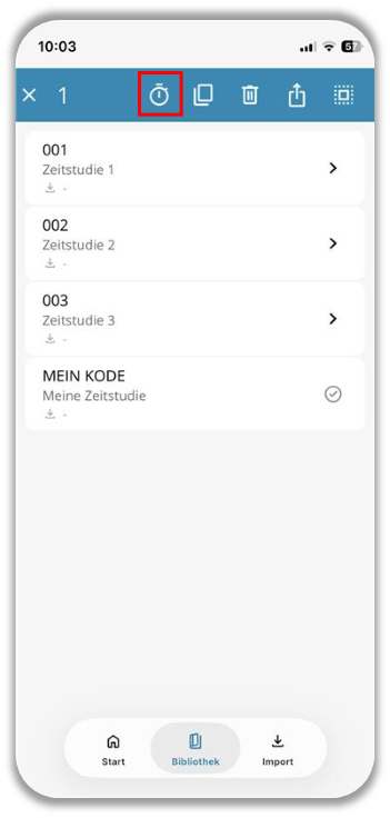 Aus Bibliothek zur Zeitaufnahme wechseln