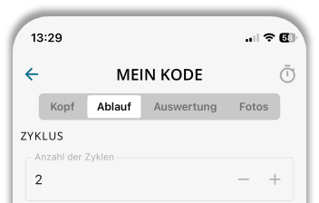 Einstellung der Zyklen