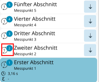 Zyklusnummer und Abschnittsnummer