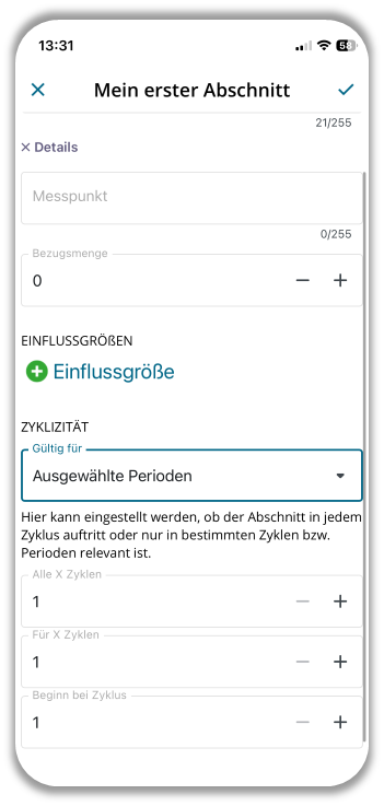 Gültigkeit für ausgewählte Perioden