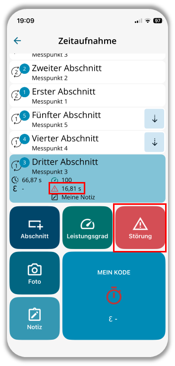Während der Aufnahe Störung hinzfügen